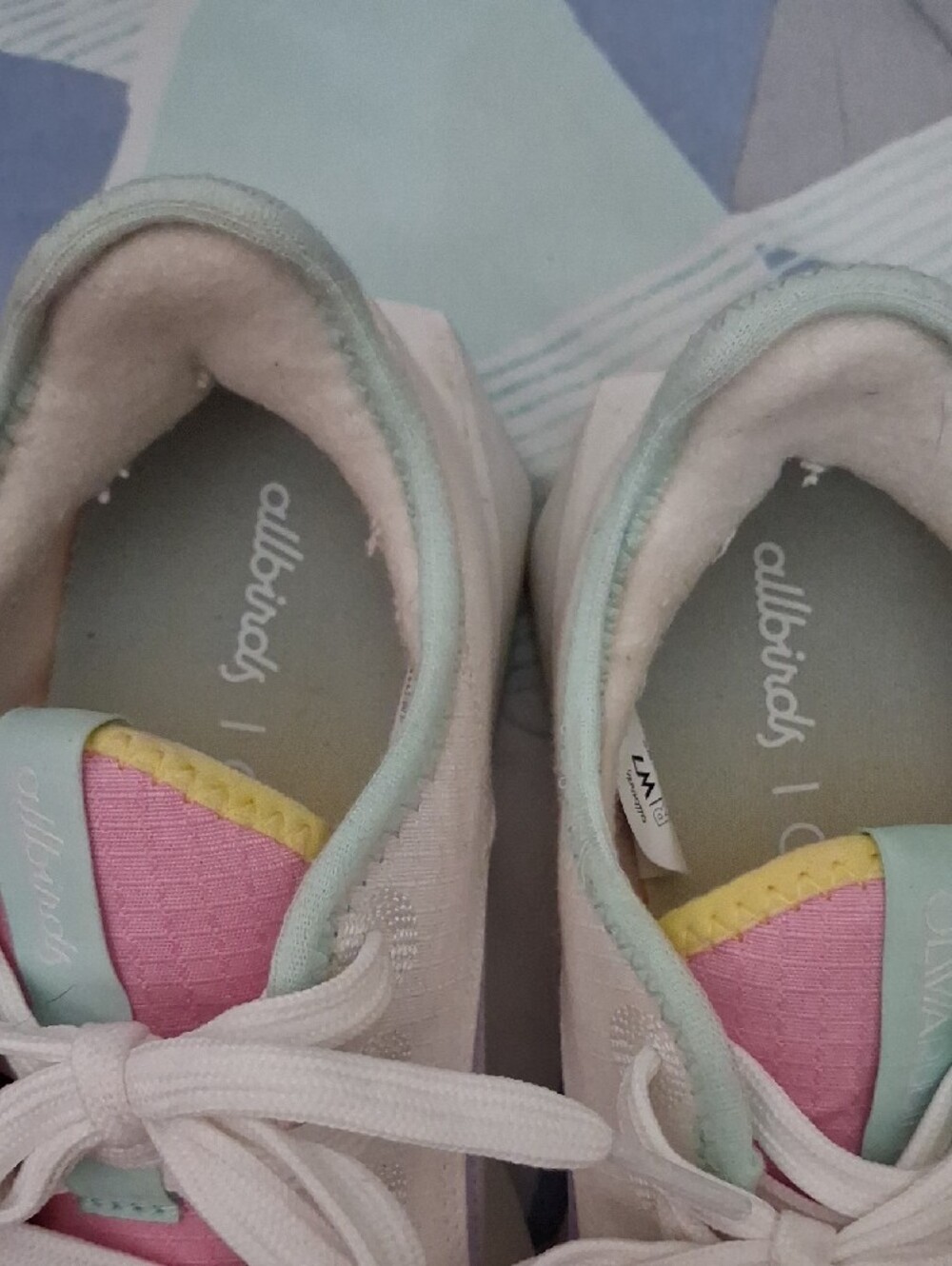 Allbirds Cream Casual Sneakers with Pink & Mint Accents - Picture 2 of 6